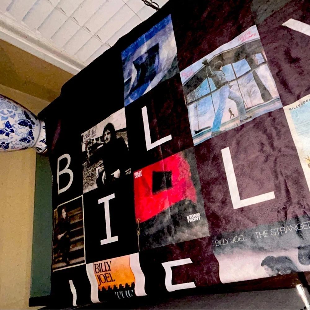 Billy Joel Album Cover Throw Blanket Collectible Patchwork Edition Sherpa